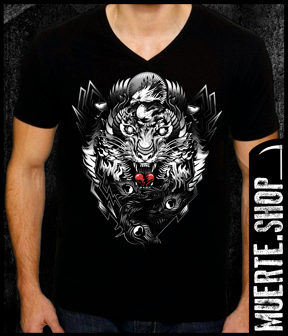 Черна тениска TIGER HEART Черна тениска TIGER HEART